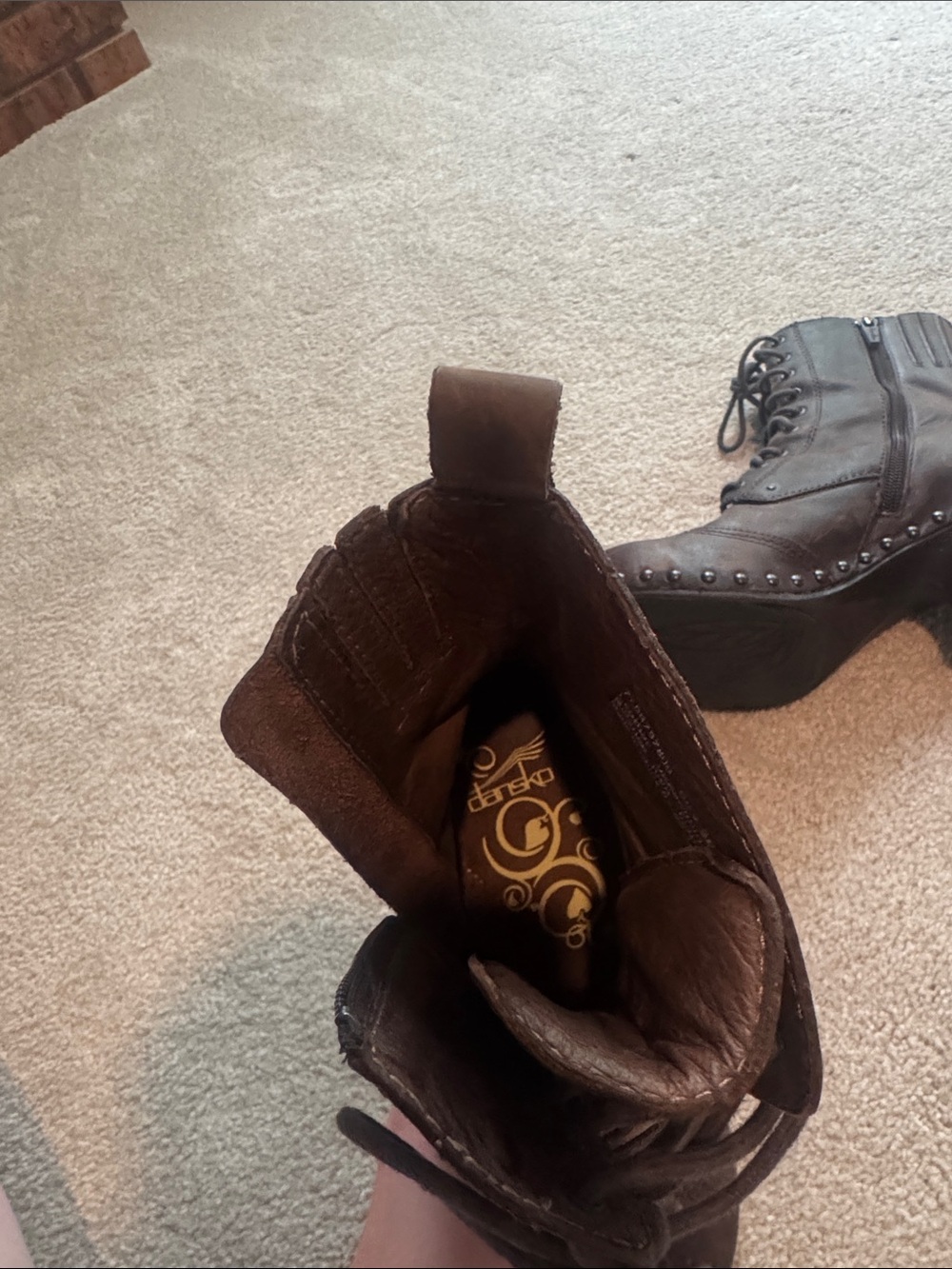 Dansko Women's Dark Brown Lace-Up Platform Boots - Picture 9 of 11